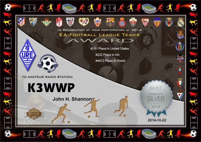 Silver Football Certificate