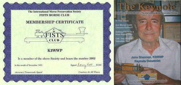 FISTS Membership Certificate